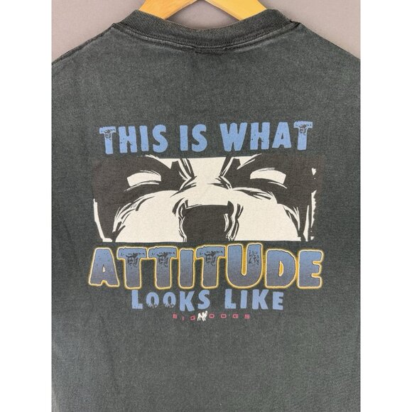 Vintage Y2K Big Dogs What Attitude Looks Like Fun Joke Humor Saying Promo Rare T - Picture 3 of 10